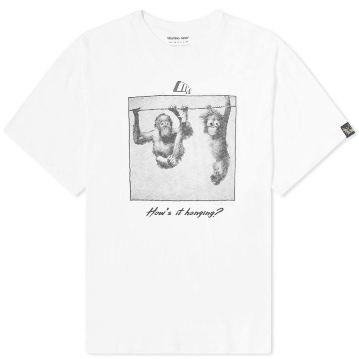 Photo: Martine Rose Women's Oversized Monkey Print T-Shirt in White/Hanging