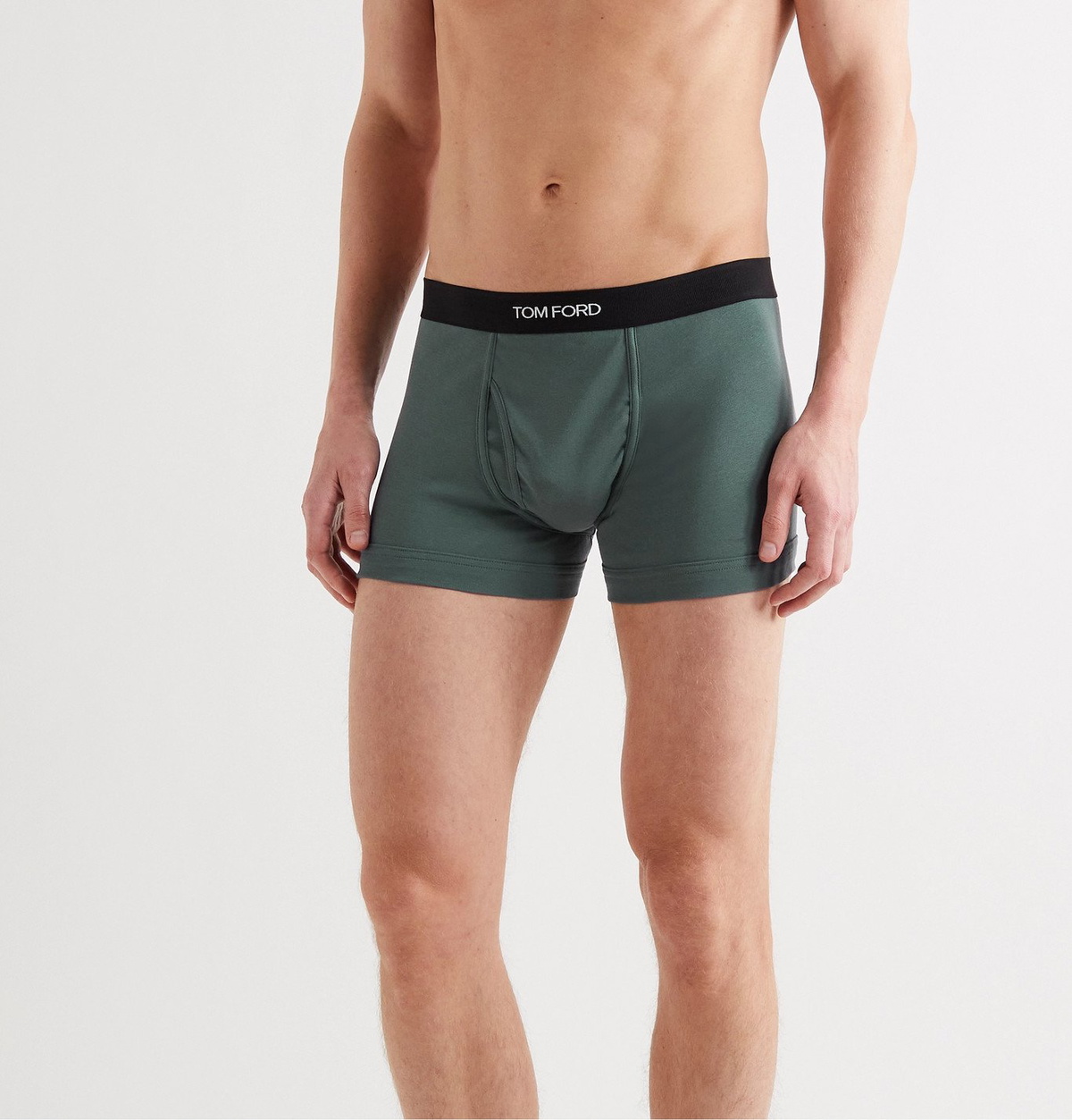 Tom Ford Stretch Cotton Jersey Boxer Briefs Green Tom Ford