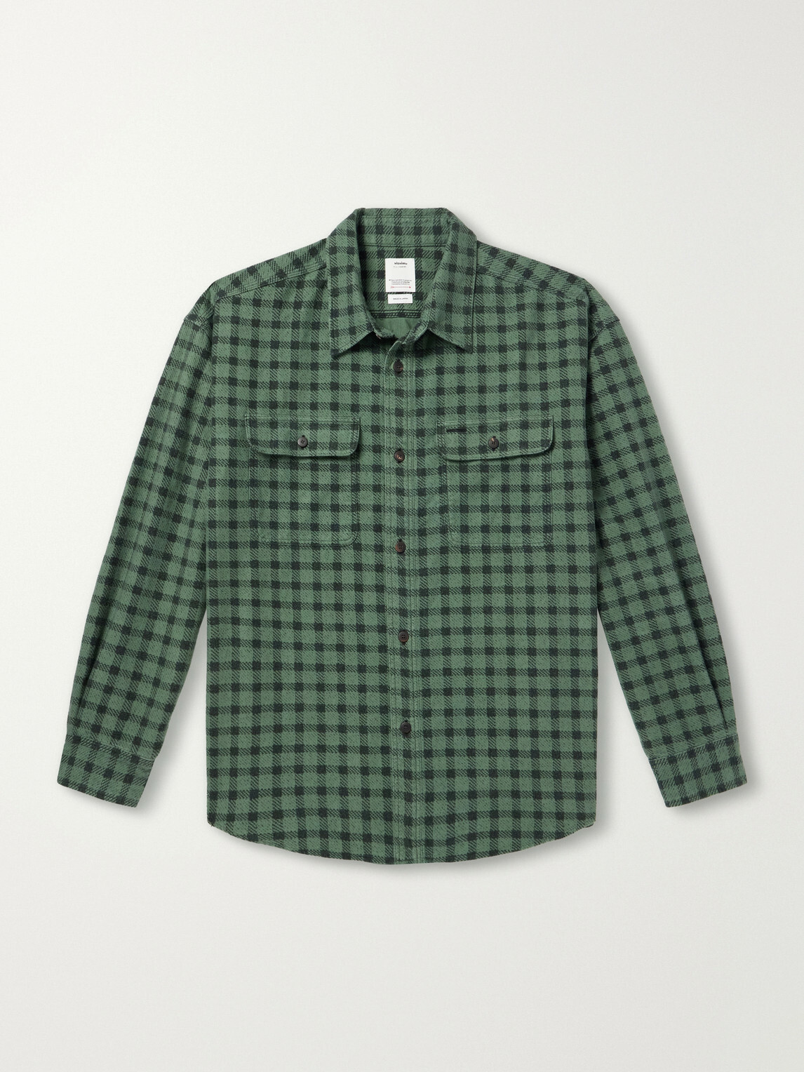 Visvim - Langer Checked Brushed Cotton-Canvas Shirt - Green