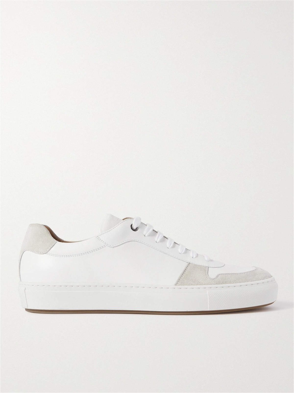 BOSS - Tennis-inspired trainers in brush-off leather