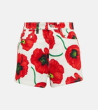 Kenzo - Floral high-rise cotton denim shorts