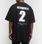 Vetements - Oversized Printed Cotton-Jersey T-Shirt - Black