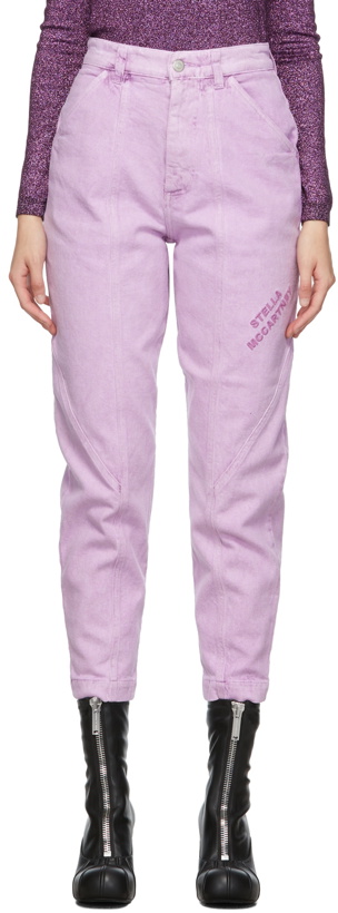 Photo: Stella McCartney Embroidered Logo Cropped Jeans