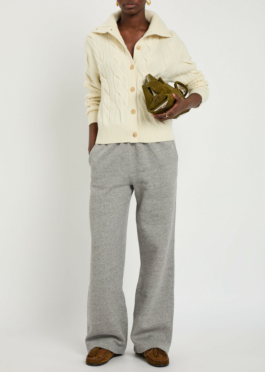 Polo Ralph Lauren Cable-knit Wool and Cashmere-blend Cardigan Cream