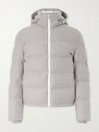 Brunello Cucinelli - Quilted Herringbone Cashmere and Silk-Blend Hooded Down Jacket - Gray