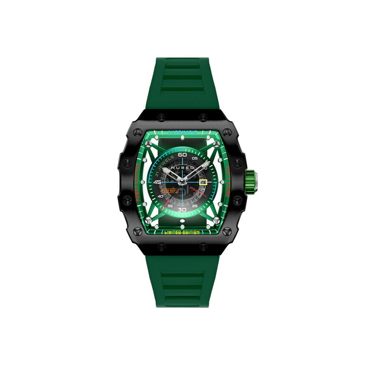 Photo: Nubeo Huygens Green Dial Mens Watch NB-6080-03
