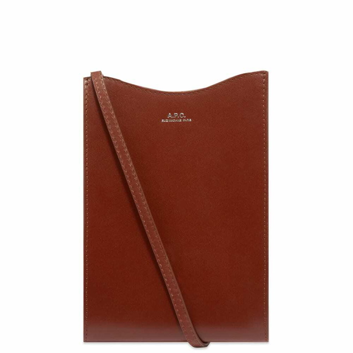 Photo: A.P.C. Jamie Leather Neck Pouch in Tan