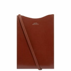 A.P.C. Jamie Leather Neck Pouch in Tan