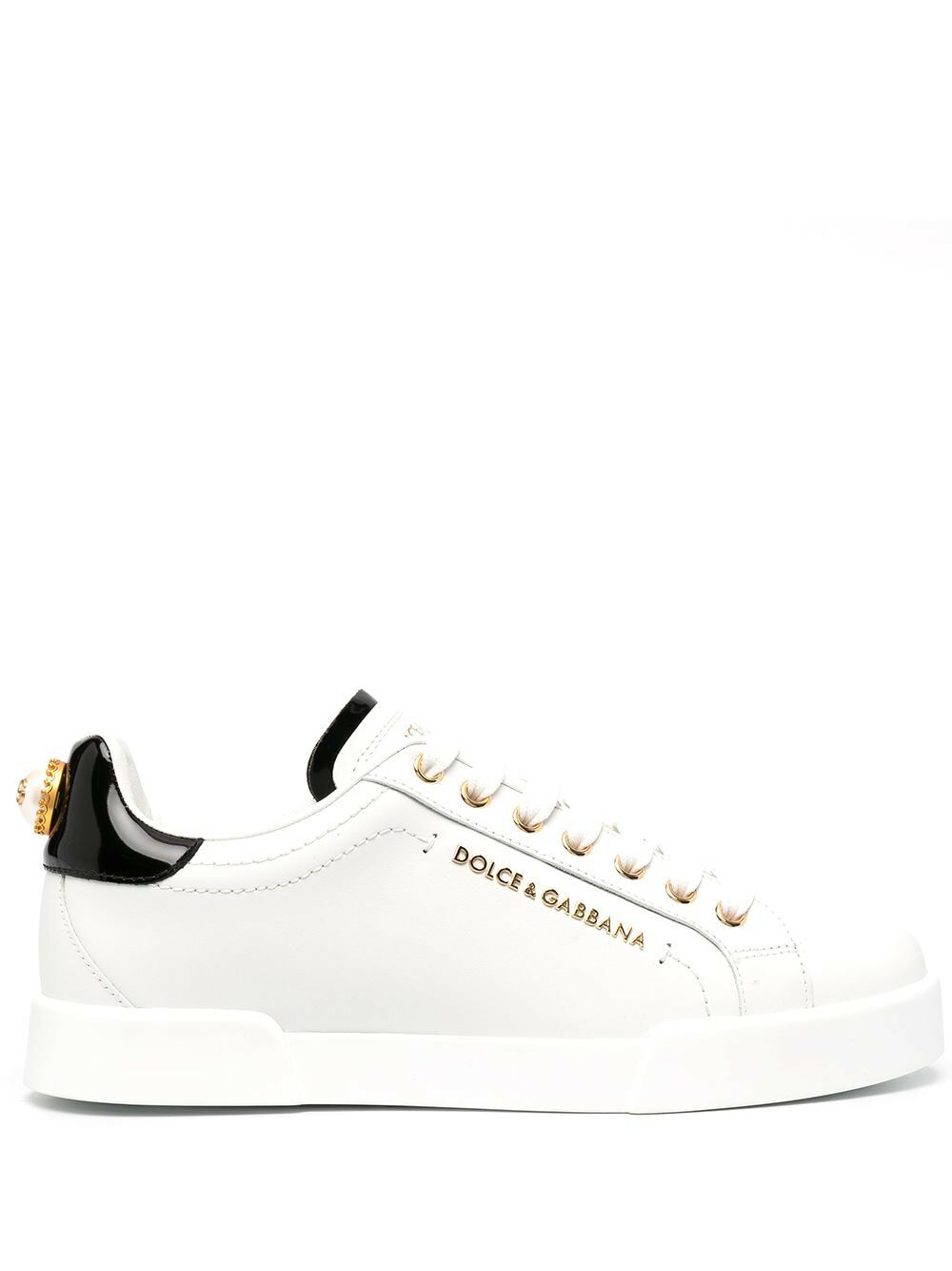 DOLCE & GABBANA - Portofino Leather Sneakers Dolce & Gabbana