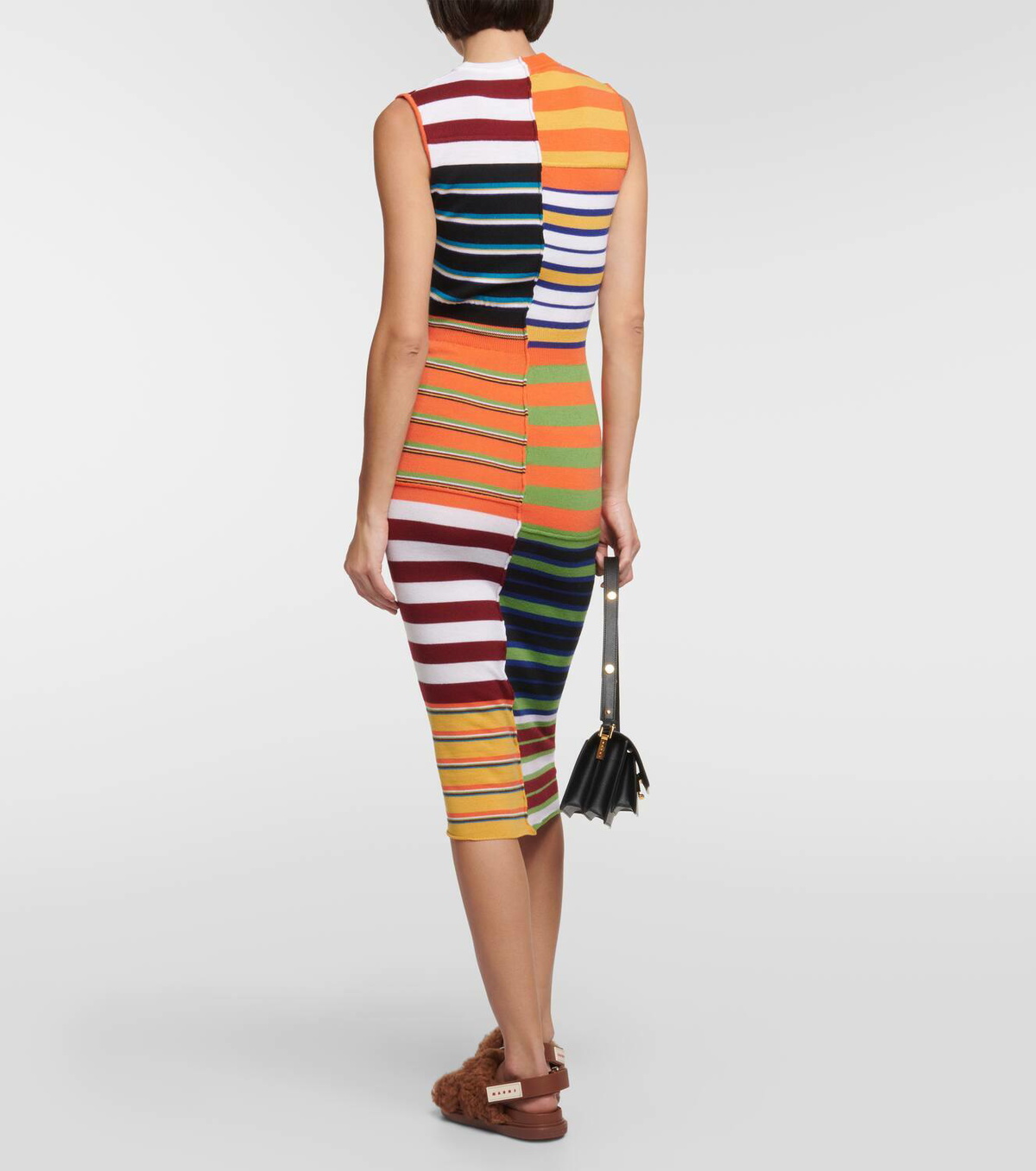 Marni Striped wool midi dress Marni