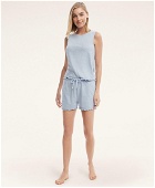 Brooks Brothers Women's Cotton Jersey Short Pajamas | Light Blue Heather