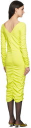 Helmut Lang Green Ruched Dress