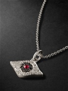 Ileana Makri - Kitten Eye White Gold, Diamond and Ruby Pendant Necklace