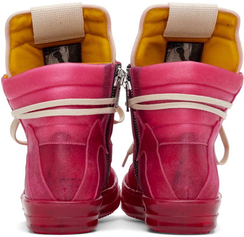 Rick Owens Pink Geobasket Sneakers Rick Owens