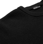 Balenciaga - Oversized Intarsia Wool-Blend Sweater - Black