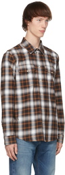 Nudie Jeans Brown Check Shadow George Shirt