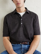 Zegna - Oasi Linen Polo Shirt - Brown
