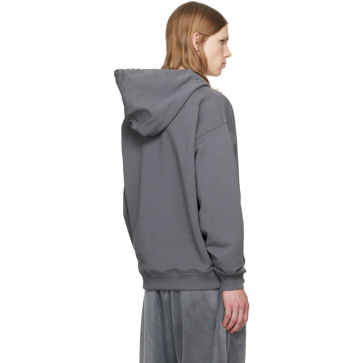Y-3 Gray French Terry Liquid Logo Hoodie