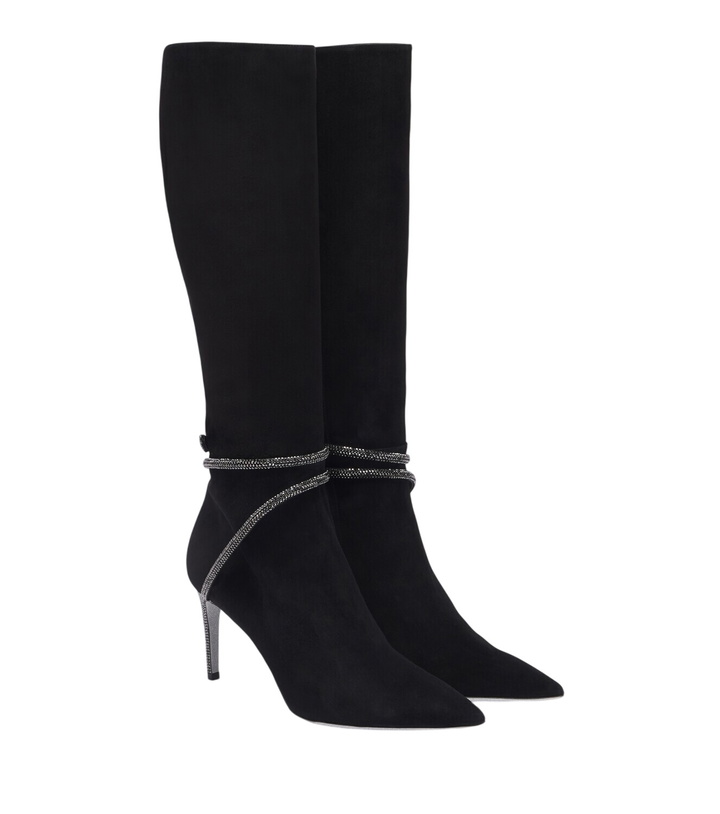 Photo: Rene Caovilla Cleo embellished suede knee-high boots