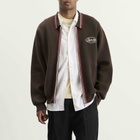 Bound Men's Retro Disc Knit Zip Polo in Brown