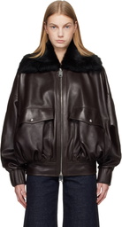 KHAITE Brown Daemon Leather Jacket