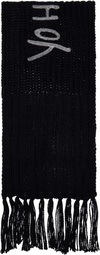 Y-3 Black Oversized Chunky Knit Scarf