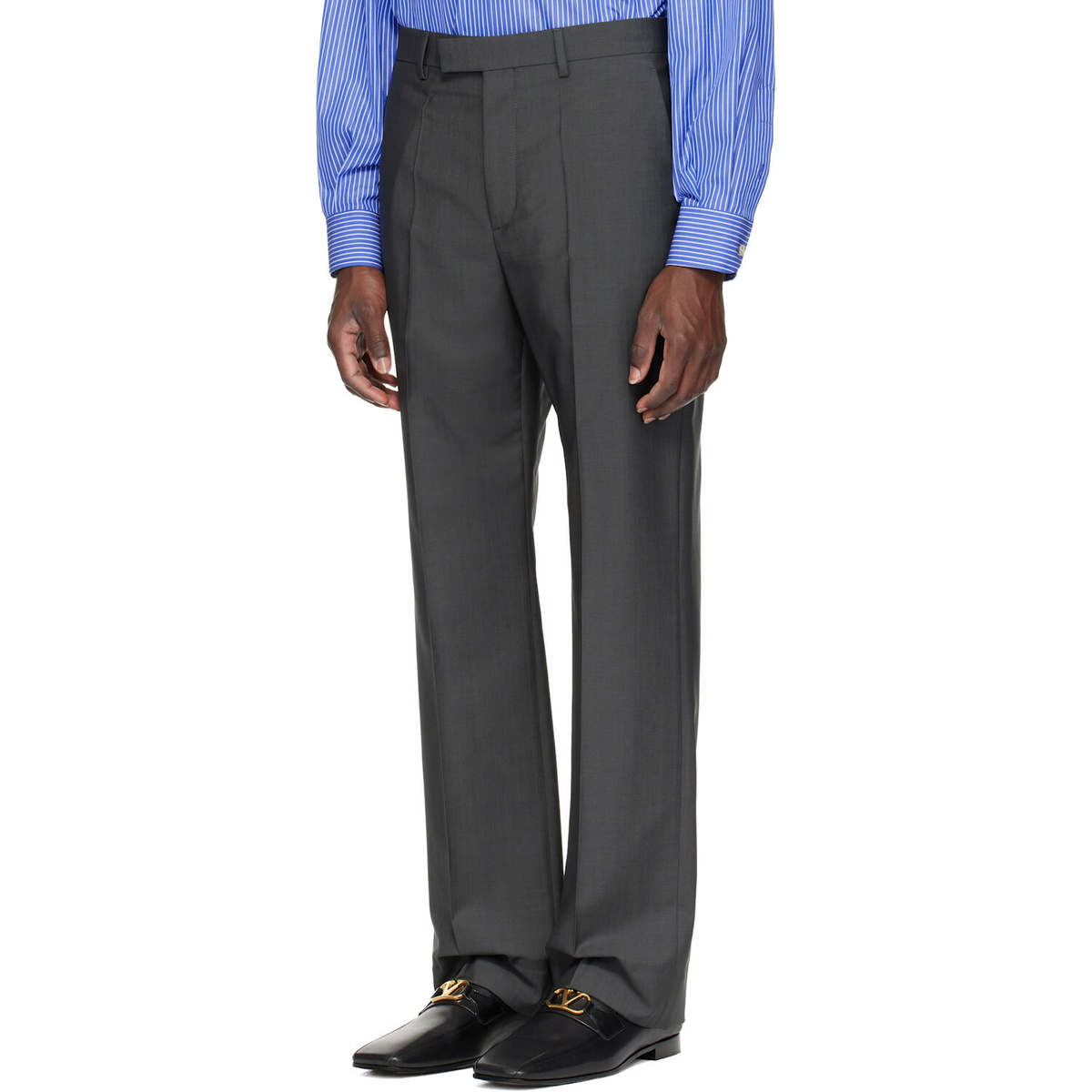 Valentino Gray Wool Trousers