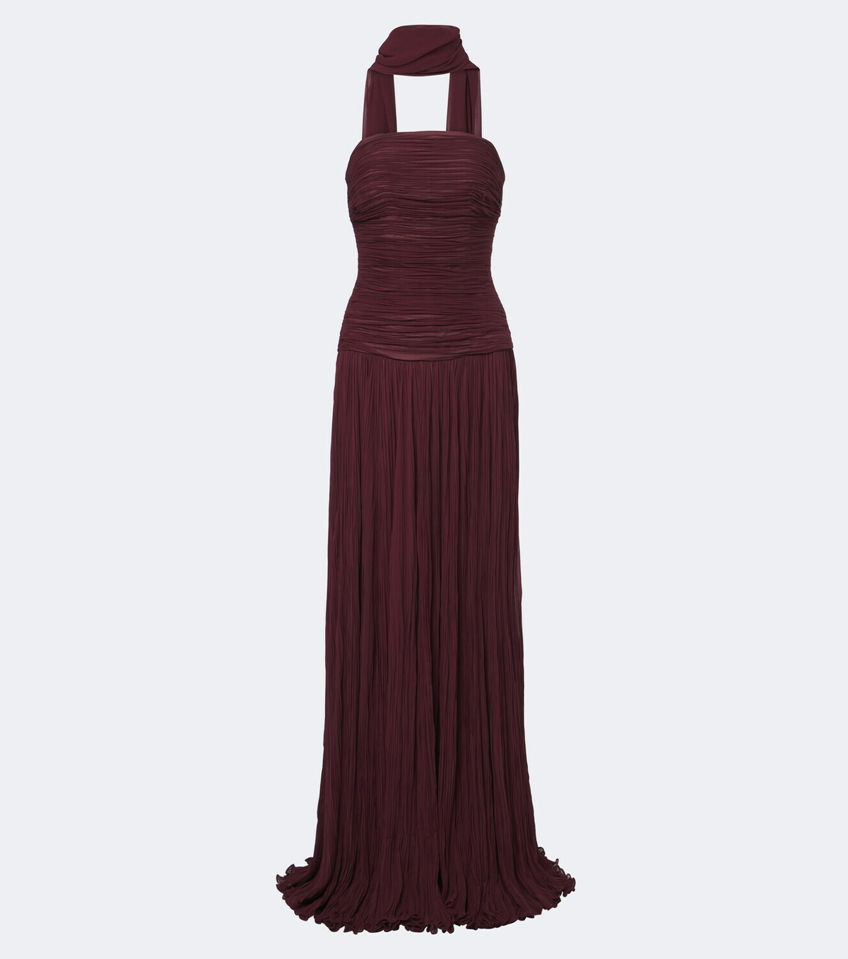 Marmar Halim Scarf-detail pleated corset gown