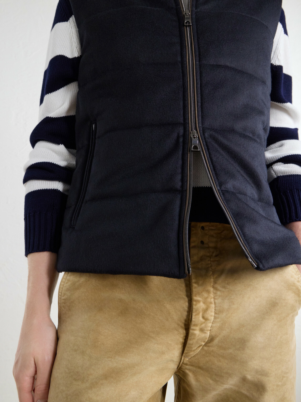 N.PEAL - Belgravia Quilted Cashmere Gilet - Blue