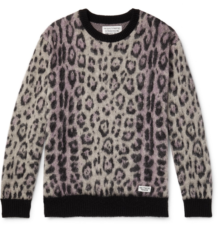 Photo: Wacko Maria - Jaguar-Jacquard Knitted Sweater - Purple