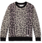 Wacko Maria - Jaguar-Jacquard Knitted Sweater - Purple