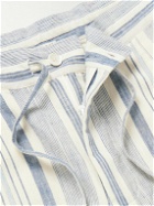 11.11/eleven eleven - Striped Organic Cotton Shorts - Blue