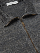 Inis Meáin - Donegal Linen Zip-Up Cardigan - Gray