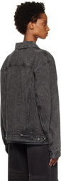 We11done Black Oversized Denim Jacket