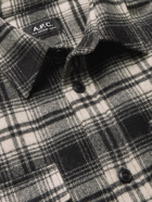 A.P.C. - Leo Checked Wool-Blend Flannel Shirt - Black
