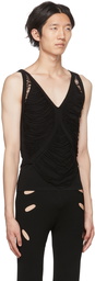 Dion Lee Black Net Distressed Tank Top