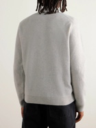 Maison Kitsuné - Bold Fox Head Logo-Embroidered Wool Sweater - Gray