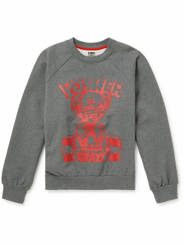 Photo: Y,IWO - Logo-Print Cotton-Jersey Sweatshirt - Gray