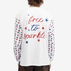 PACCBET Men's Sparkle Logo Long Sleeve T-Shirt in White