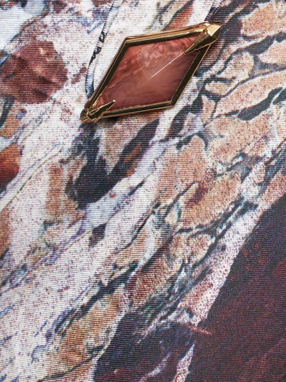 ROBERTO CAVALLI Marmo Printed Twill Long Dress Roberto Cavalli