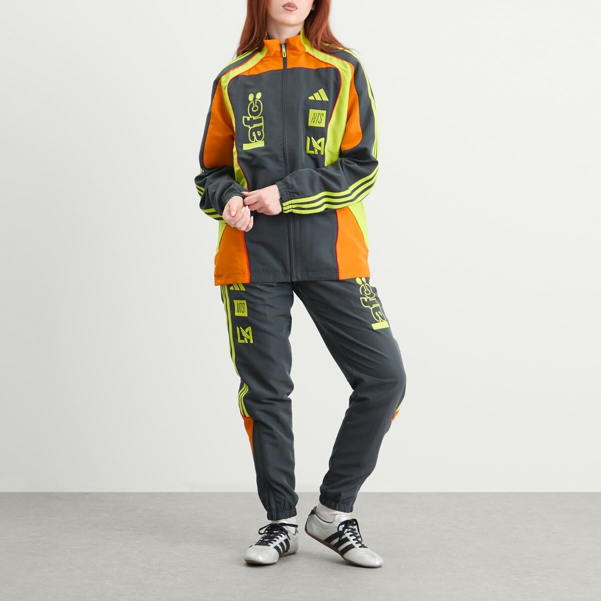 Adidas Los Angeles FC NTS Track Top in Grey/Fuchsia/Yellow