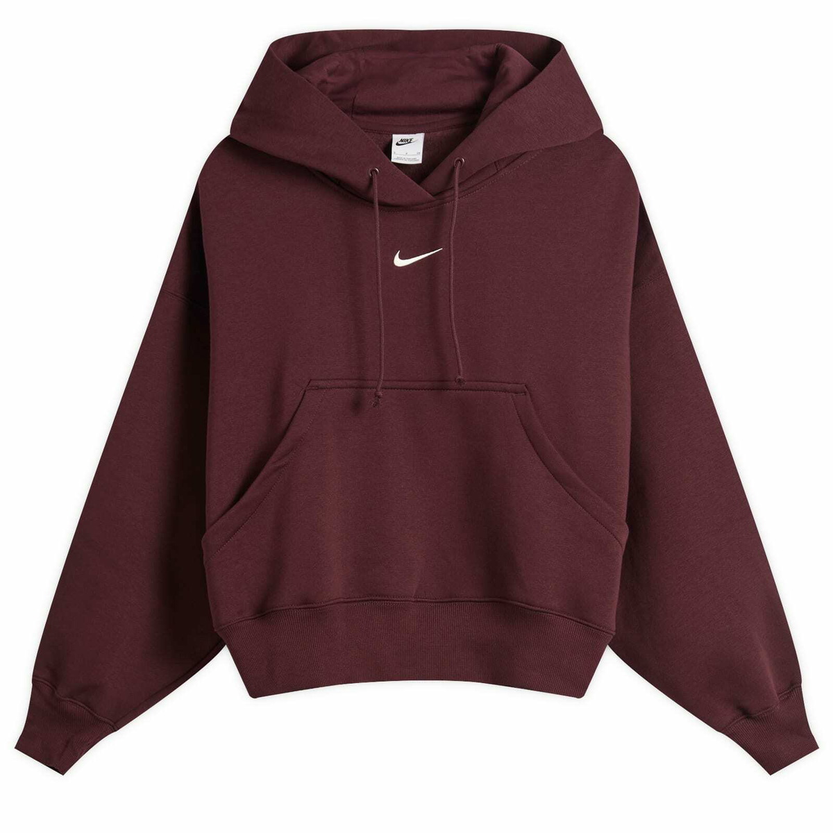 Nike Women's Phoenix Fleece Oversized Hoodie in Burgundy/Sail