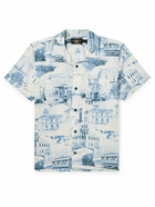 RRL - Camp-Collar Printed Linen and Cotton-Blend Shirt - Blue