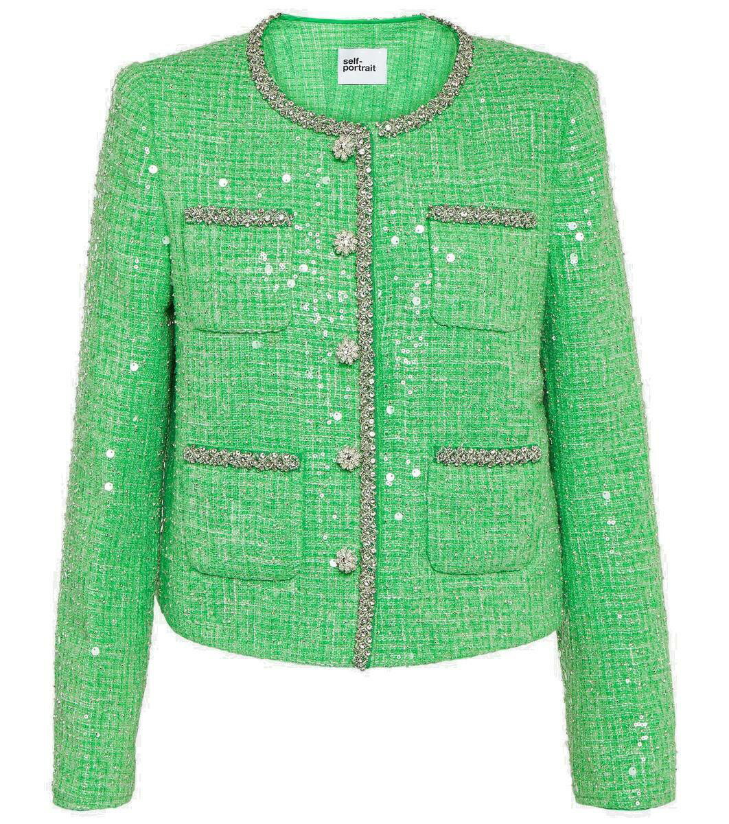 Self-Portrait Sequined bouclé jacket Self-Portrait