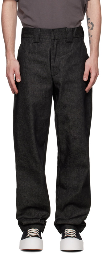 Photo: SUNNEI Black Patch Pocket Denim Trousers