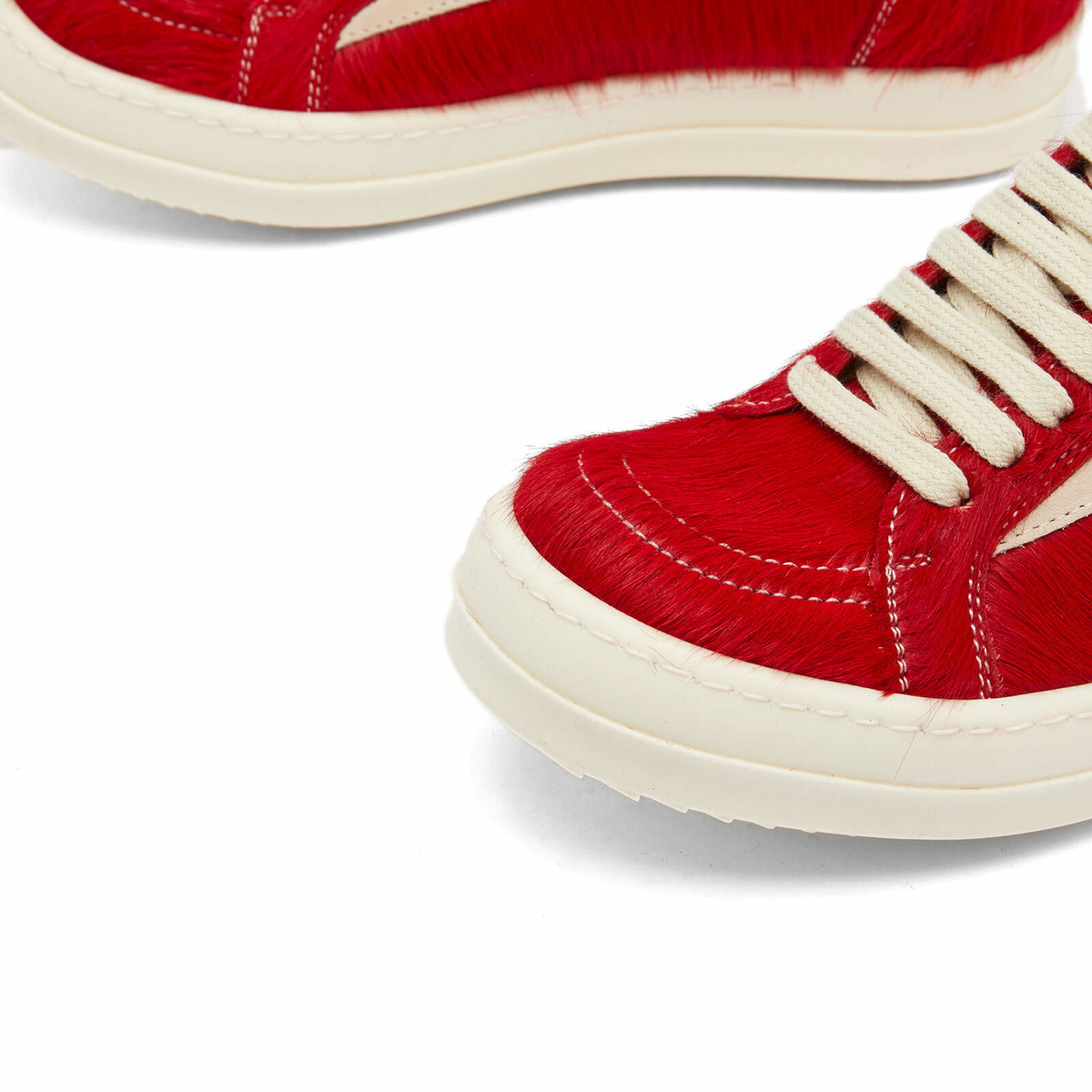 Rick Owens Women's Fur Shoes Sneakers in Red/Milk