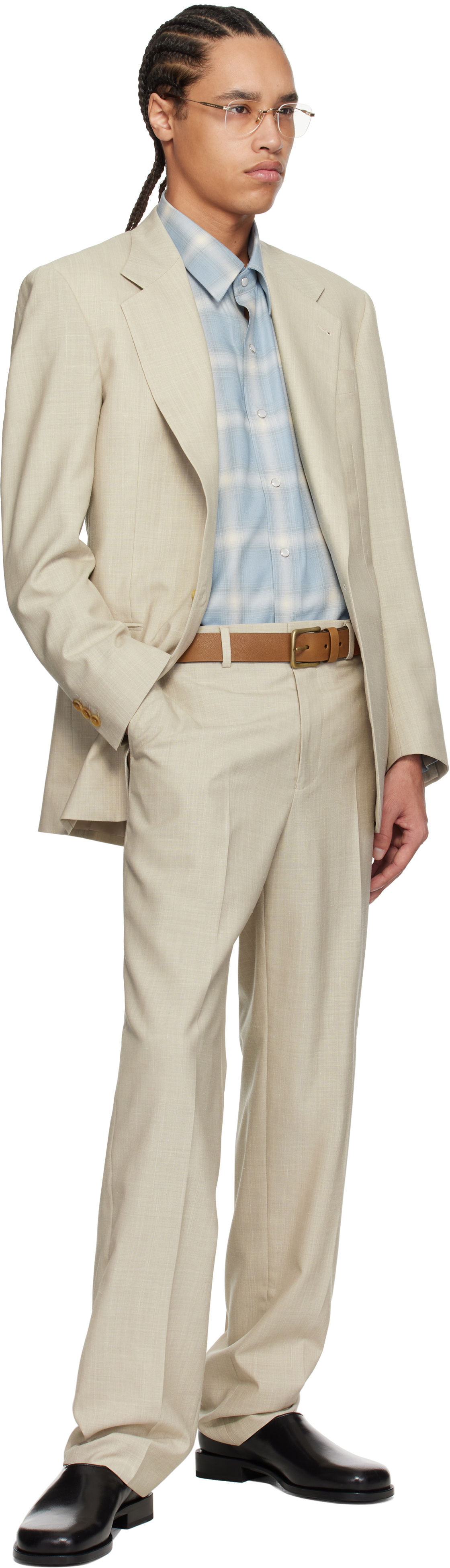 Carter Young Beige Single Breasted Blazer