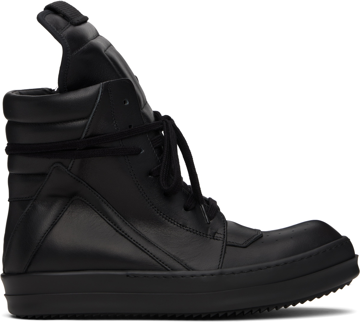 【正規品】Rick Owens ブラック Hollywood Geobasket スニーカー Rick Owens: Black & Off-White Hollywood Geobasket Sneakers