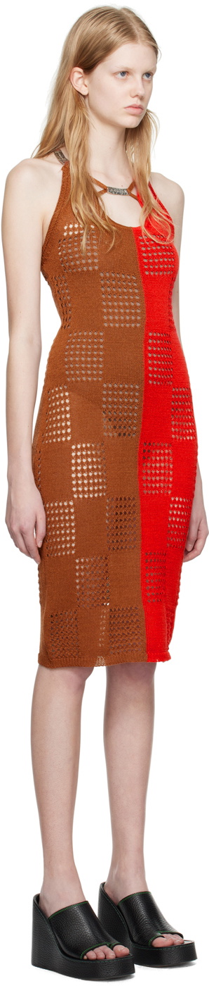 Andersson Bell Red & Brown Keira Midi Dress