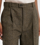 Saint Laurent Herringbone wool-blend Bermuda shorts